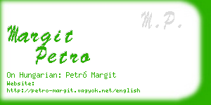 margit petro business card